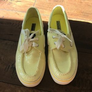Light yellow sequined Sperry’s